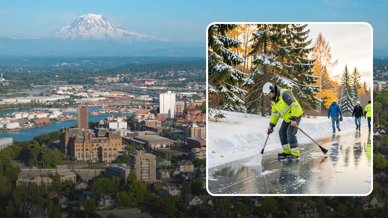 Frozen Walkway Treatment in Tacoma, Pierce County, WA - We treat frozen and glazed walkways across Western Washington on demand so pedestrians can move safely when paths turn to ice.
