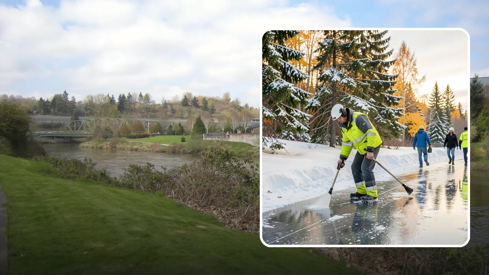 Frozen Walkway Treatment in Tukwila, King County, WA - We treat frozen and glazed walkways across Western Washington on demand so pedestrians can move safely when paths turn to ice.