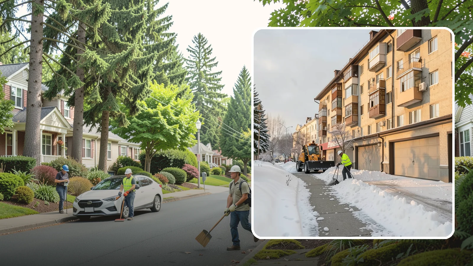 Garage Entrance Snow Removal in Beaux Arts Village, King County, WA - We clear the apron in front of your garage so the door opens freely and you can back out with traction.