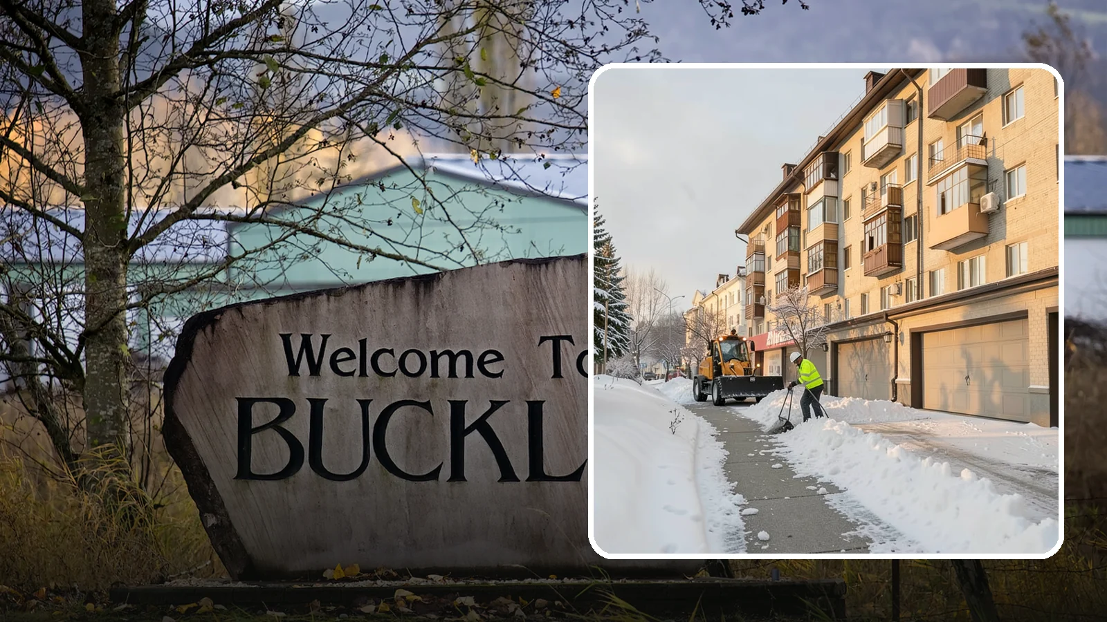 Garage Entrance Snow Removal in Buckley, Pierce County, WA - We clear the apron in front of your garage so the door opens freely and you can back out with traction.