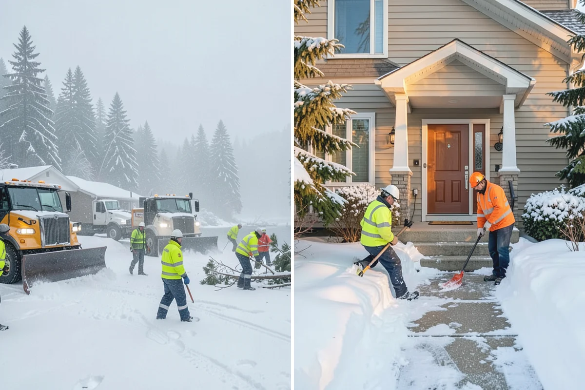 Garage Entrance Snow Removal in Buckley, Pierce County, WA - We inspect the apron and garage door clearance
