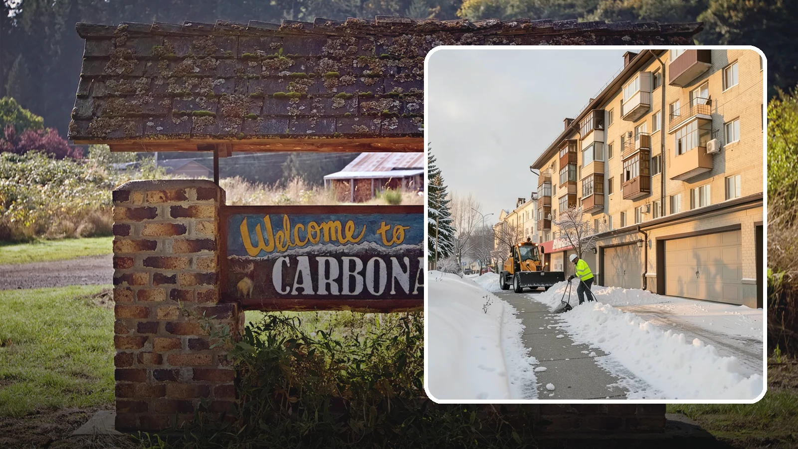 Garage Entrance Snow Removal in Carbonado, Pierce County, WA - We clear the apron in front of your garage so the door opens freely and you can back out with traction.