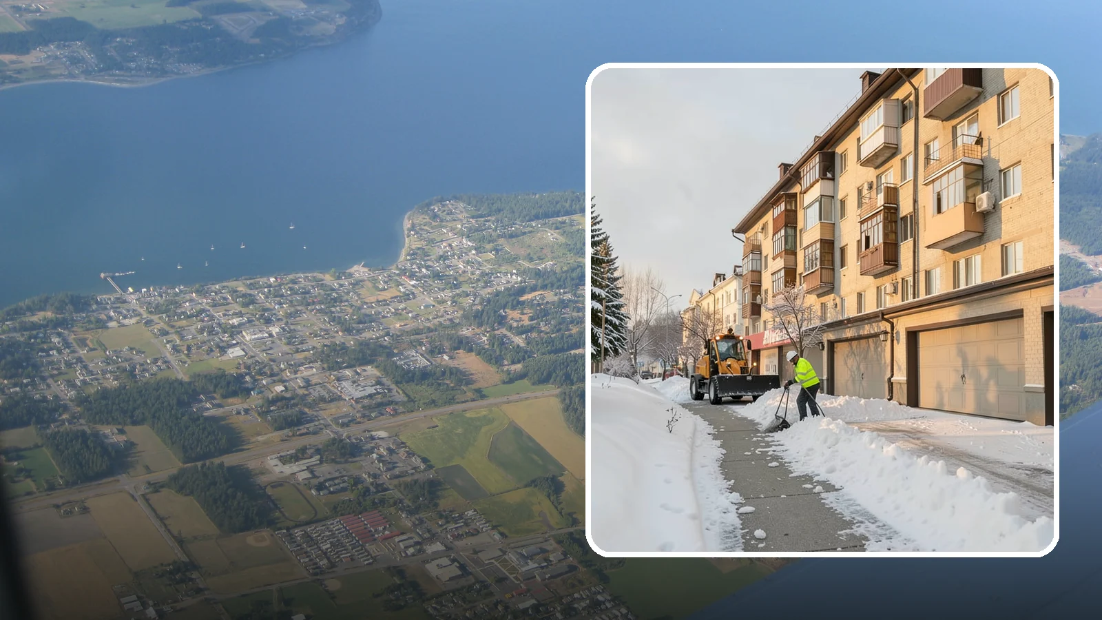 Garage Entrance Snow Removal in Coupeville, Island County, WA - We clear the apron in front of your garage so the door opens freely and you can back out with traction.