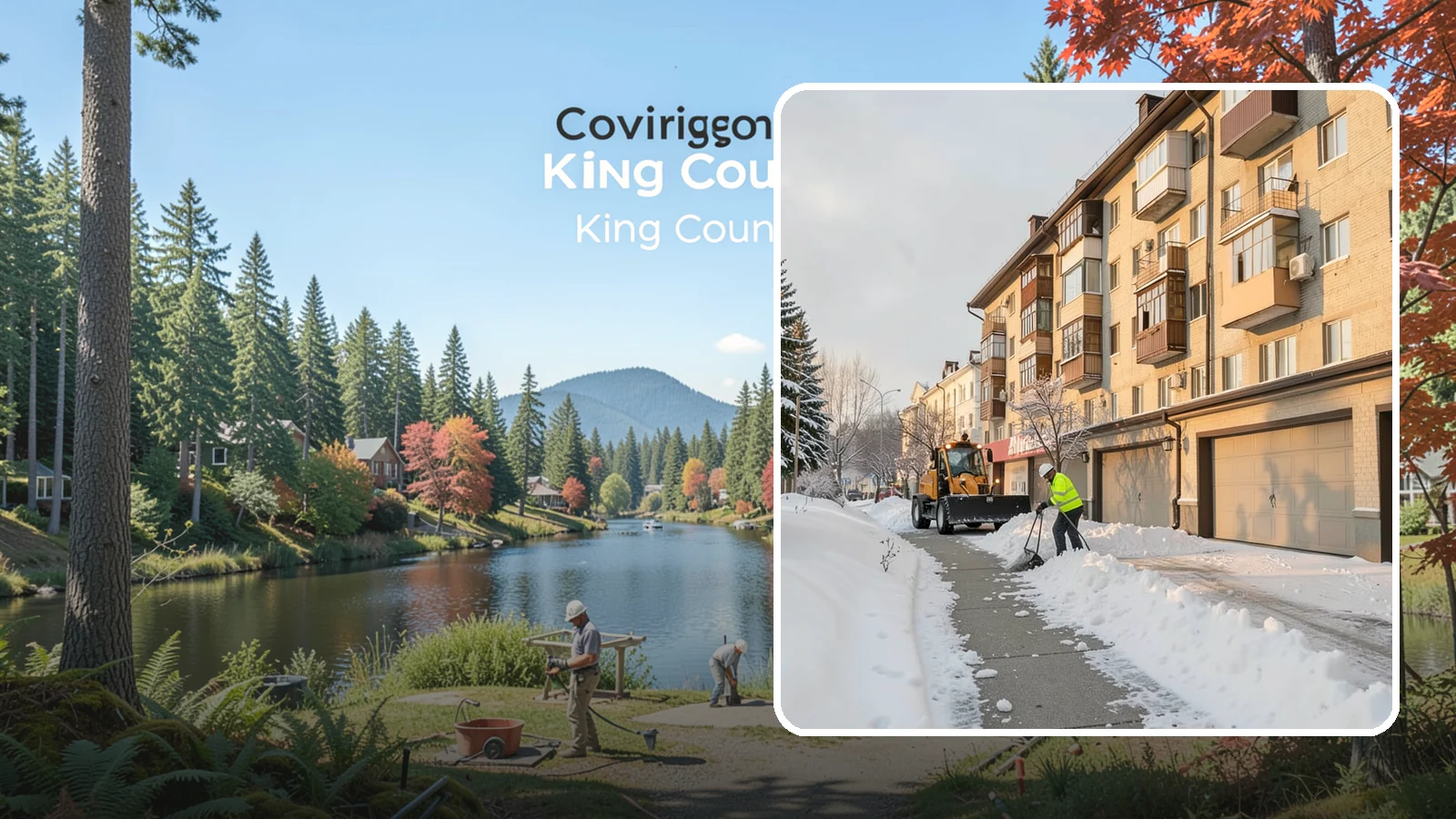 Garage Entrance Snow Removal in Covington, King County, WA - We clear the apron in front of your garage so the door opens freely and you can back out with traction.