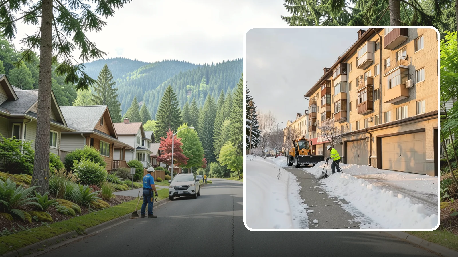 Garage Entrance Snow Removal in Darrington, Snohomish County, WA - We clear the apron in front of your garage so the door opens freely and you can back out with traction.