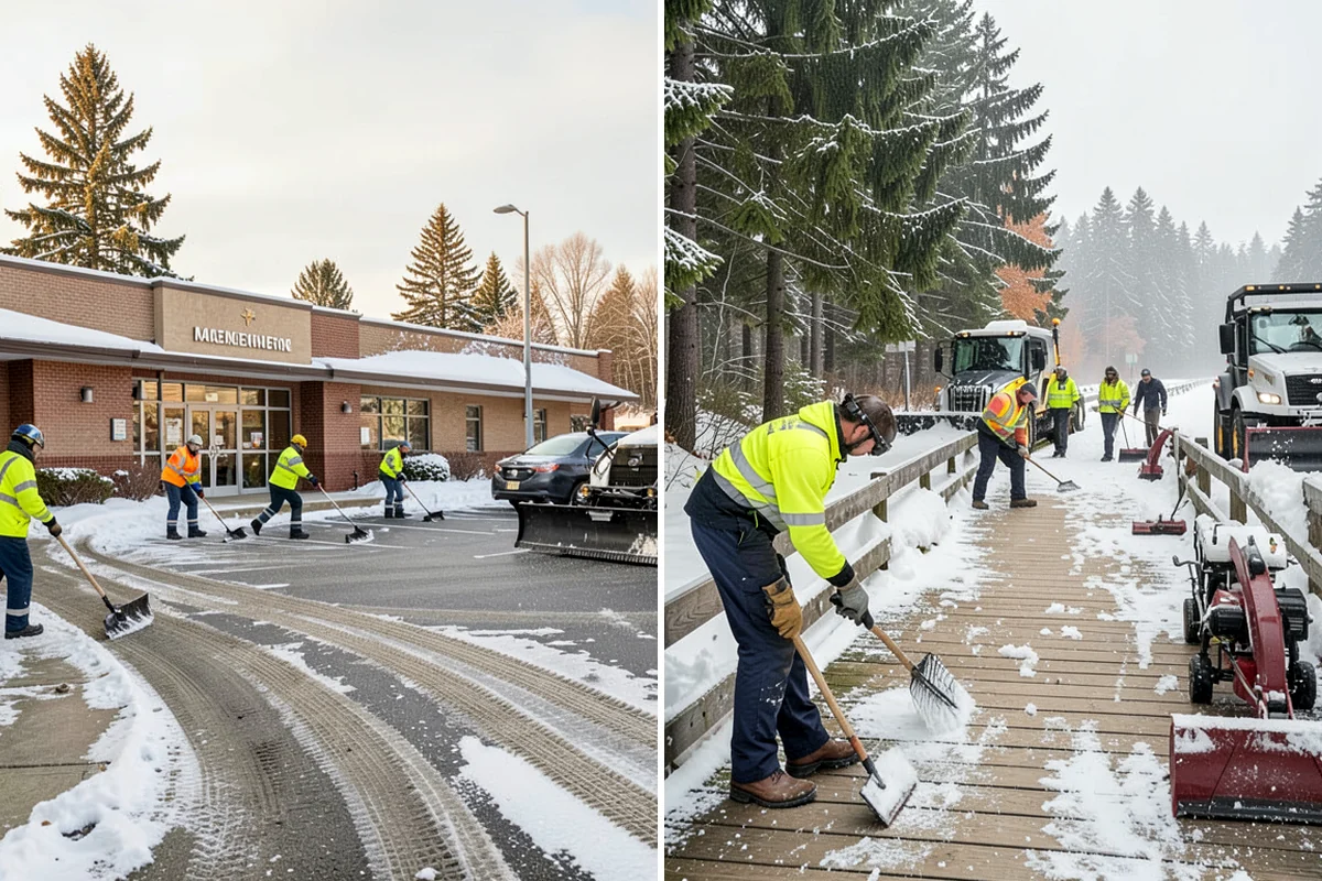 Garage Entrance Snow Removal in DuPont, Pierce County, WA - We inspect the apron and garage door clearance