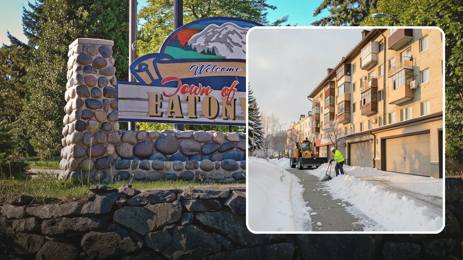 Garage Entrance Snow Removal in Eatonville, Pierce County, WA - We clear the apron in front of your garage so the door opens freely and you can back out with traction.