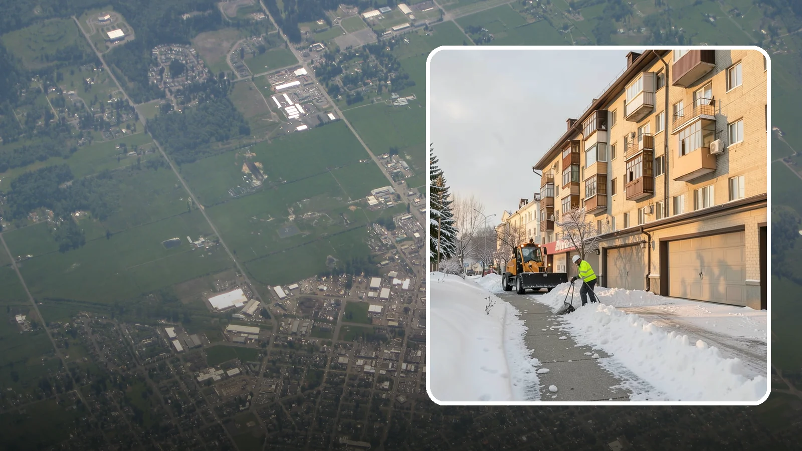 Garage Entrance Snow Removal in Enumclaw, King County, WA - We clear the apron in front of your garage so the door opens freely and you can back out with traction.