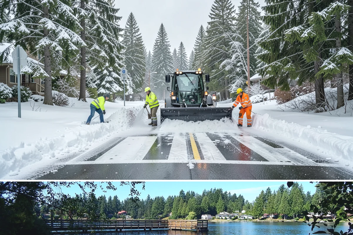 Garage Entrance Snow Removal in Federal Way, King County, WA - Reserve service in early winter so your garage apron is handled from the season's first freeze.