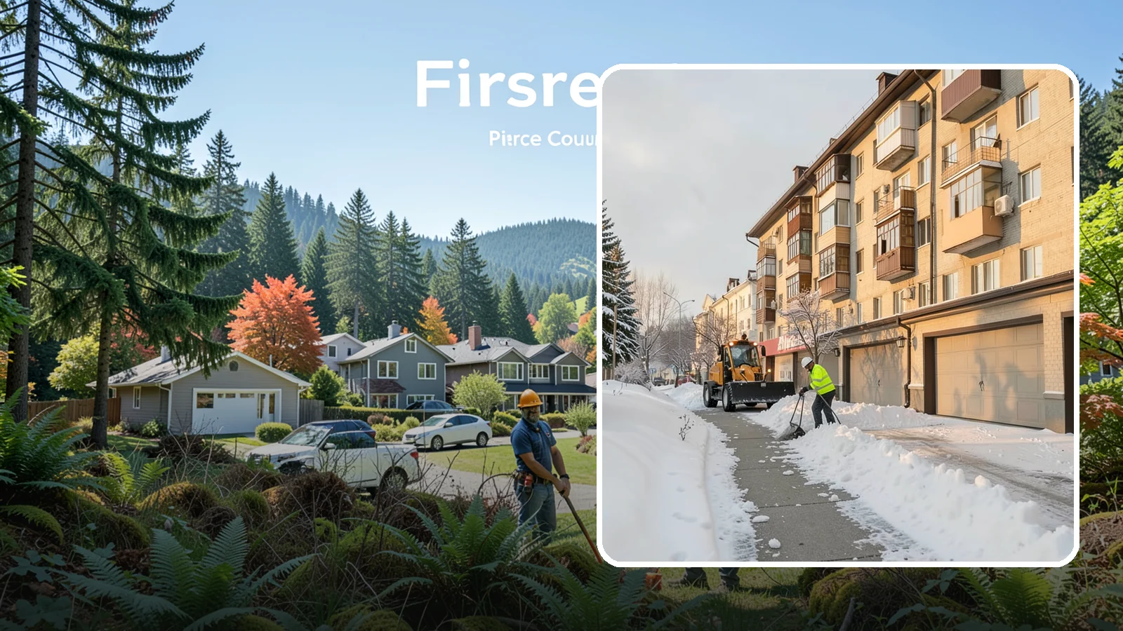 Garage Entrance Snow Removal in Fircrest, Pierce County, WA - We clear the apron in front of your garage so the door opens freely and you can back out with traction.