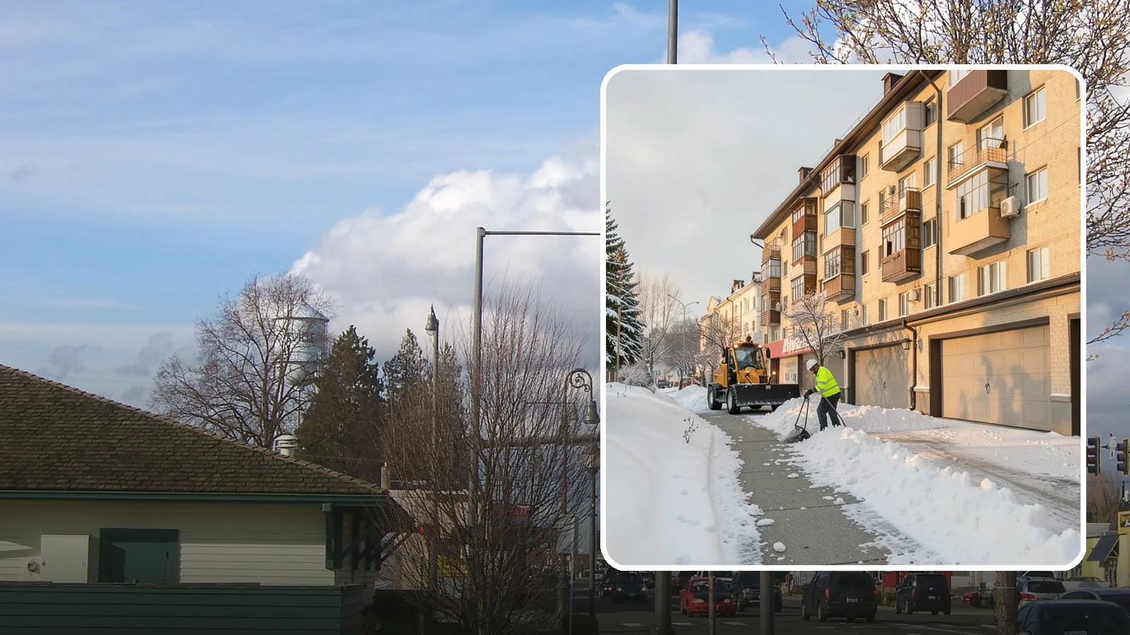 Garage Entrance Snow Removal in Marysville, Snohomish County, WA - We clear the apron in front of your garage so the door opens freely and you can back out with traction.