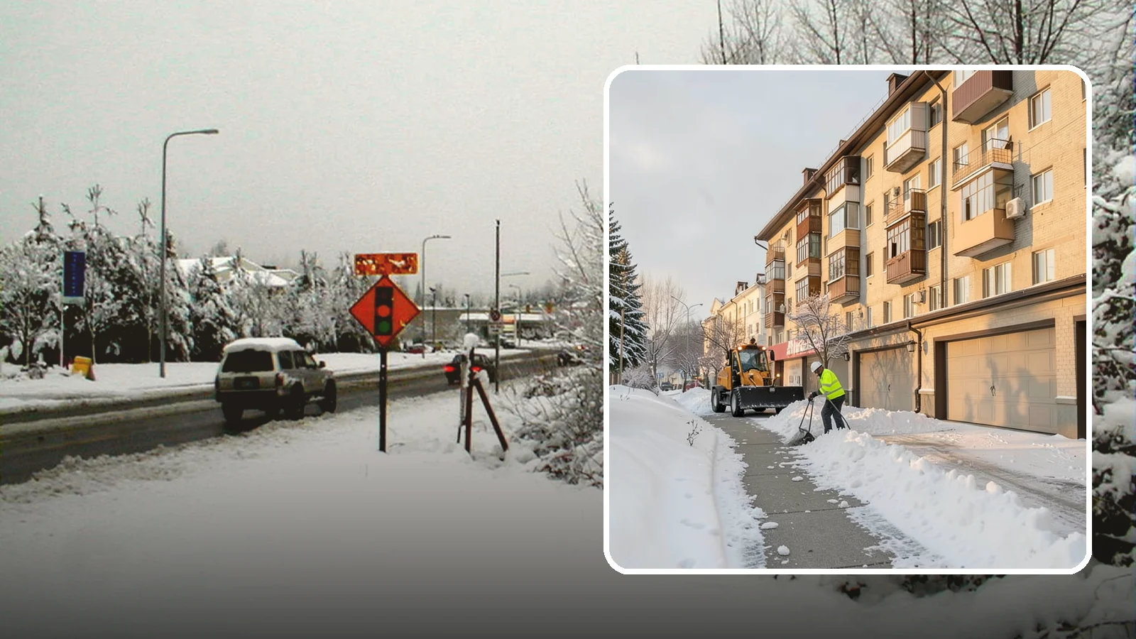 Garage Entrance Snow Removal in Newcastle, King County, WA - We clear the apron in front of your garage so the door opens freely and you can back out with traction.