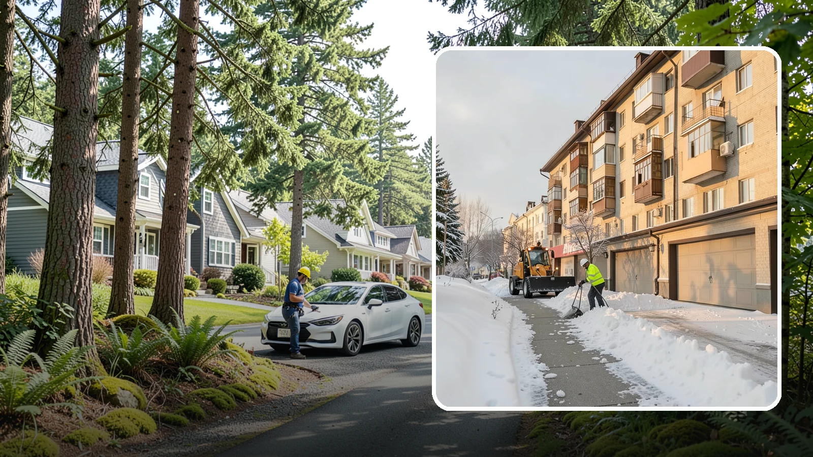 Garage Entrance Snow Removal in Normandy Park, King County, WA - We clear the apron in front of your garage so the door opens freely and you can back out with traction.