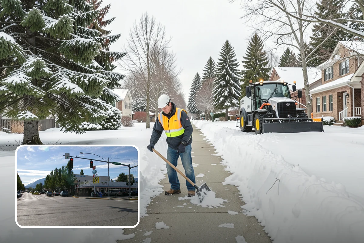 Garage Entrance Snow Removal in North Bend, King County, WA - Frees the overhead door to open without jamming