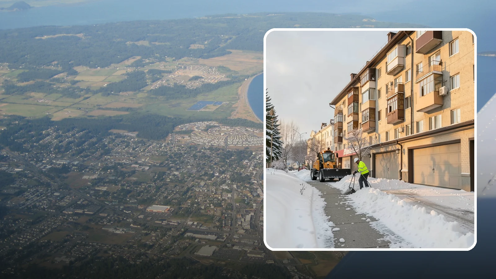 Garage Entrance Snow Removal in Oak Harbor, Island County, WA - We clear the apron in front of your garage so the door opens freely and you can back out with traction.