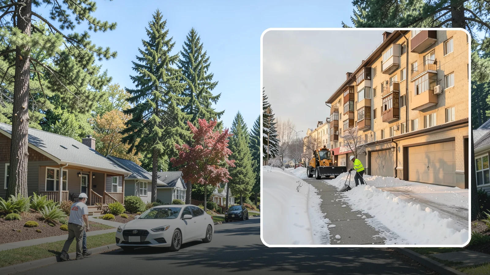 Garage Entrance Snow Removal in Orting, Pierce County, WA - We clear the apron in front of your garage so the door opens freely and you can back out with traction.