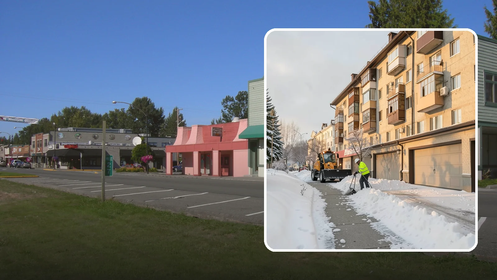 Garage Entrance Snow Removal in Snoqualmie, King County, WA - We clear the apron in front of your garage so the door opens freely and you can back out with traction.