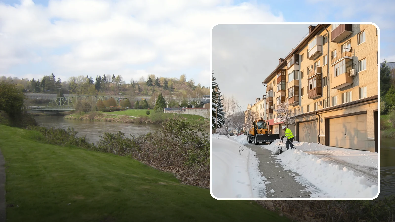 Garage Entrance Snow Removal in Tukwila, King County, WA - We clear the apron in front of your garage so the door opens freely and you can back out with traction.