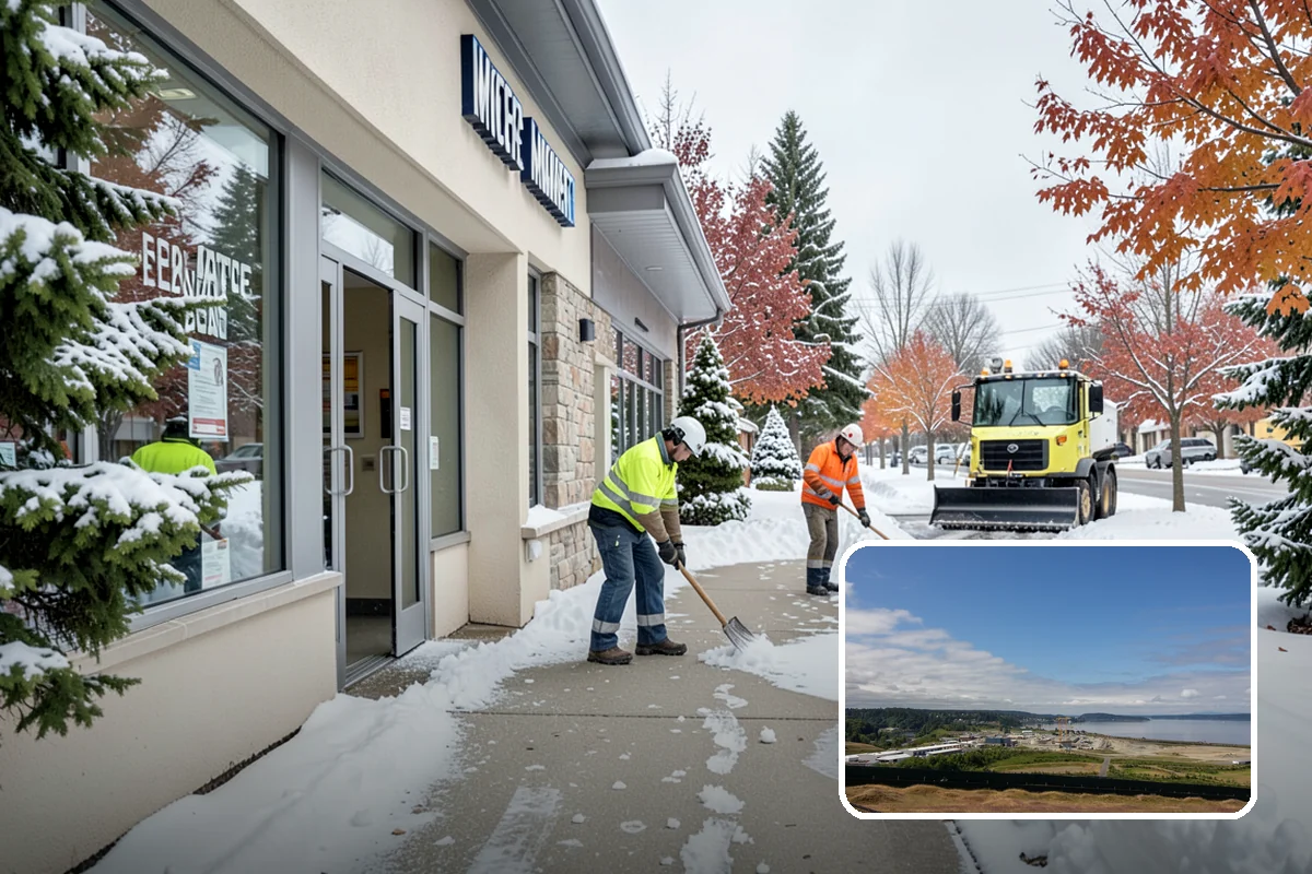 Garage Entrance Snow Removal in University Place, Pierce County, WA - Frees the overhead door to open without jamming