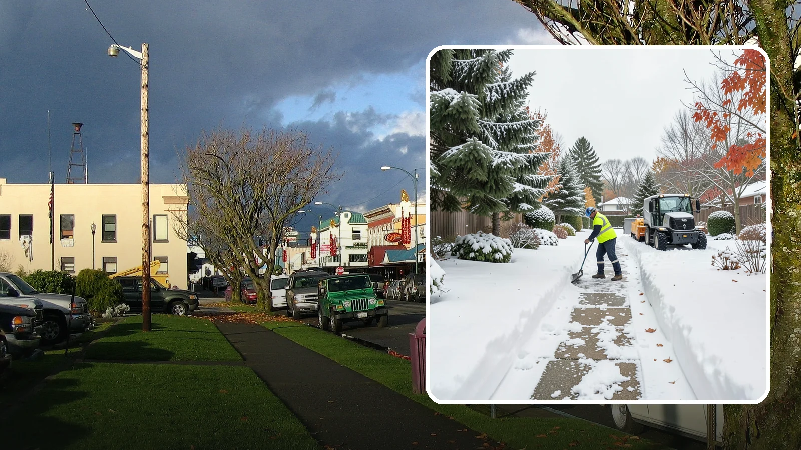 Garden Path Snow Removal in Arlington, Snohomish County, WA - We remove snow from narrow garden paths and stepping-stone runs without damaging the surrounding landscape.