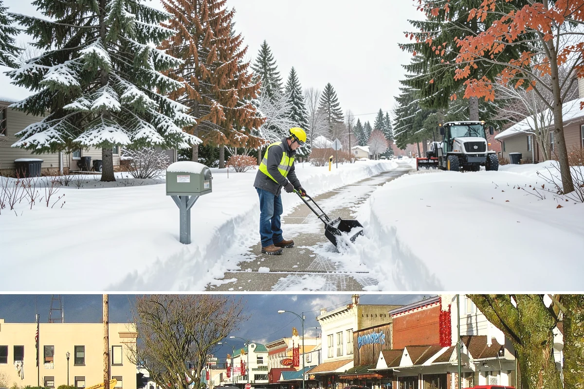 Garden Path Snow Removal in Arlington, Snohomish County, WA - Garden paths call for gentle clearing throughout the winter, especially during the wet snowfalls that cling to stone and bark.