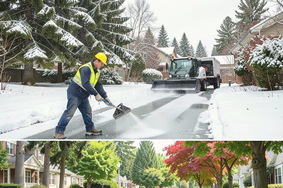 Garden Path Snow Removal in Beaux Arts Village, King County, WA - Garden paths call for gentle clearing throughout the winter, especially during the wet snowfalls that cling to stone and bark.