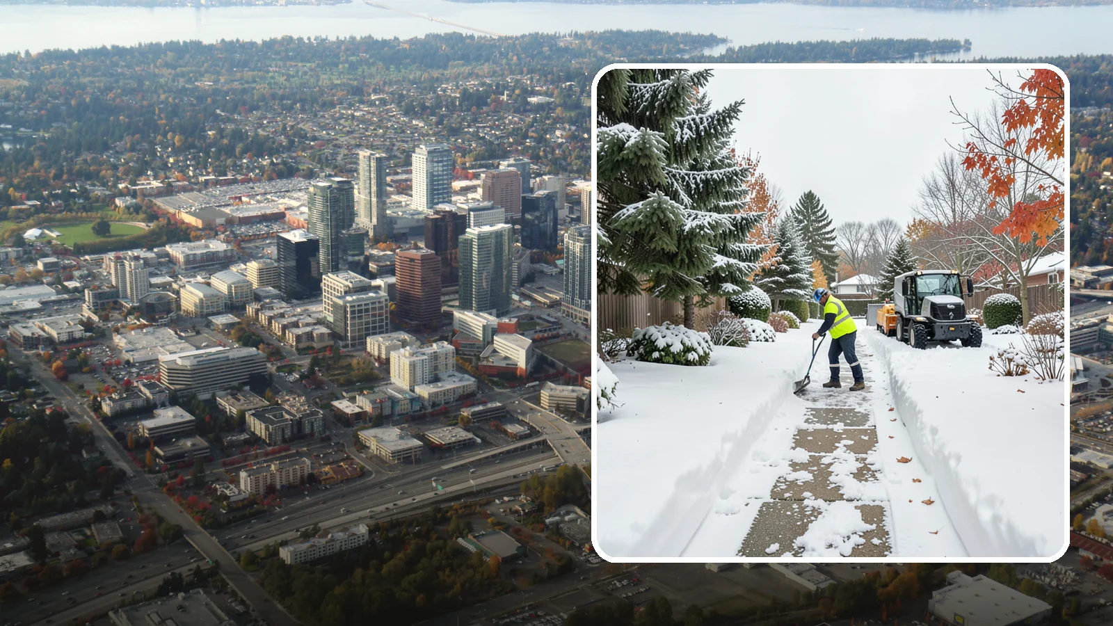Garden Path Snow Removal in Bellevue, King County, WA - We remove snow from narrow garden paths and stepping-stone runs without damaging the surrounding landscape.