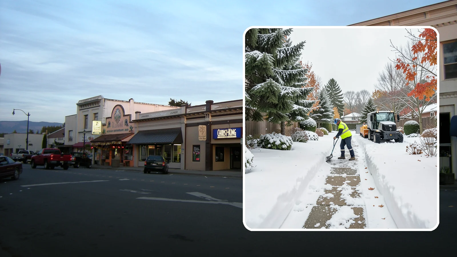 Garden Path Snow Removal in Burlington, Skagit County, WA - We remove snow from narrow garden paths and stepping-stone runs without damaging the surrounding landscape.