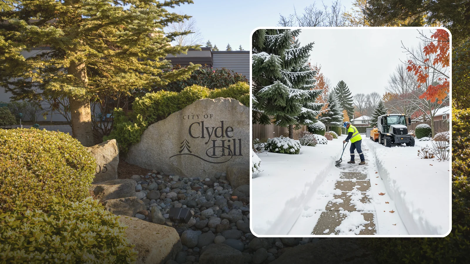 Garden Path Snow Removal in Clyde Hill, King County, WA - We remove snow from narrow garden paths and stepping-stone runs without damaging the surrounding landscape.