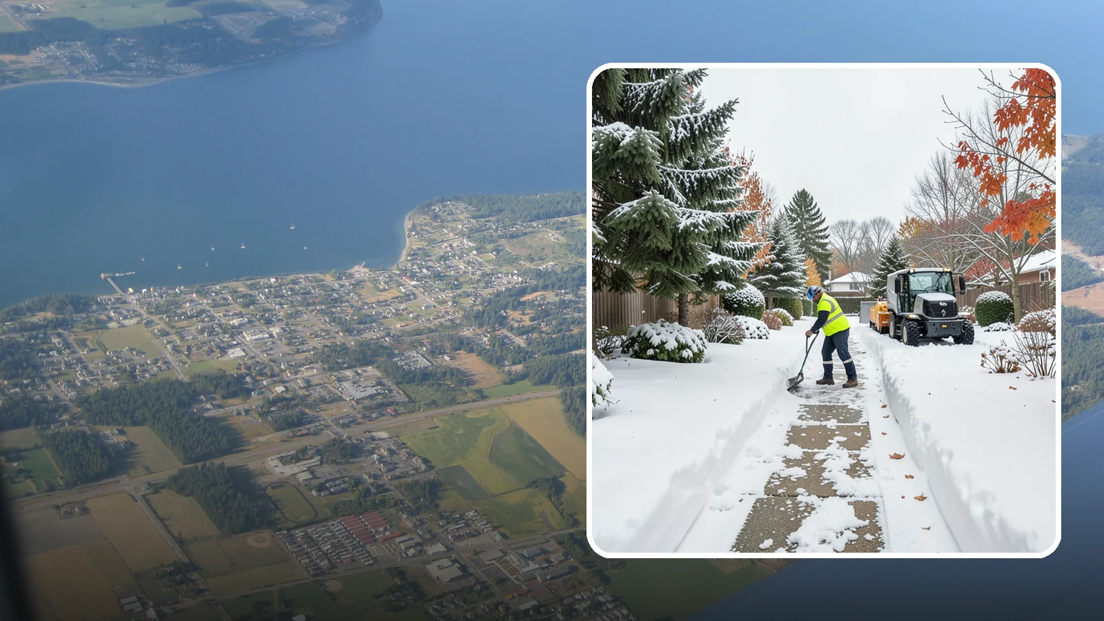 Garden Path Snow Removal in Coupeville, Island County, WA - We remove snow from narrow garden paths and stepping-stone runs without damaging the surrounding landscape.