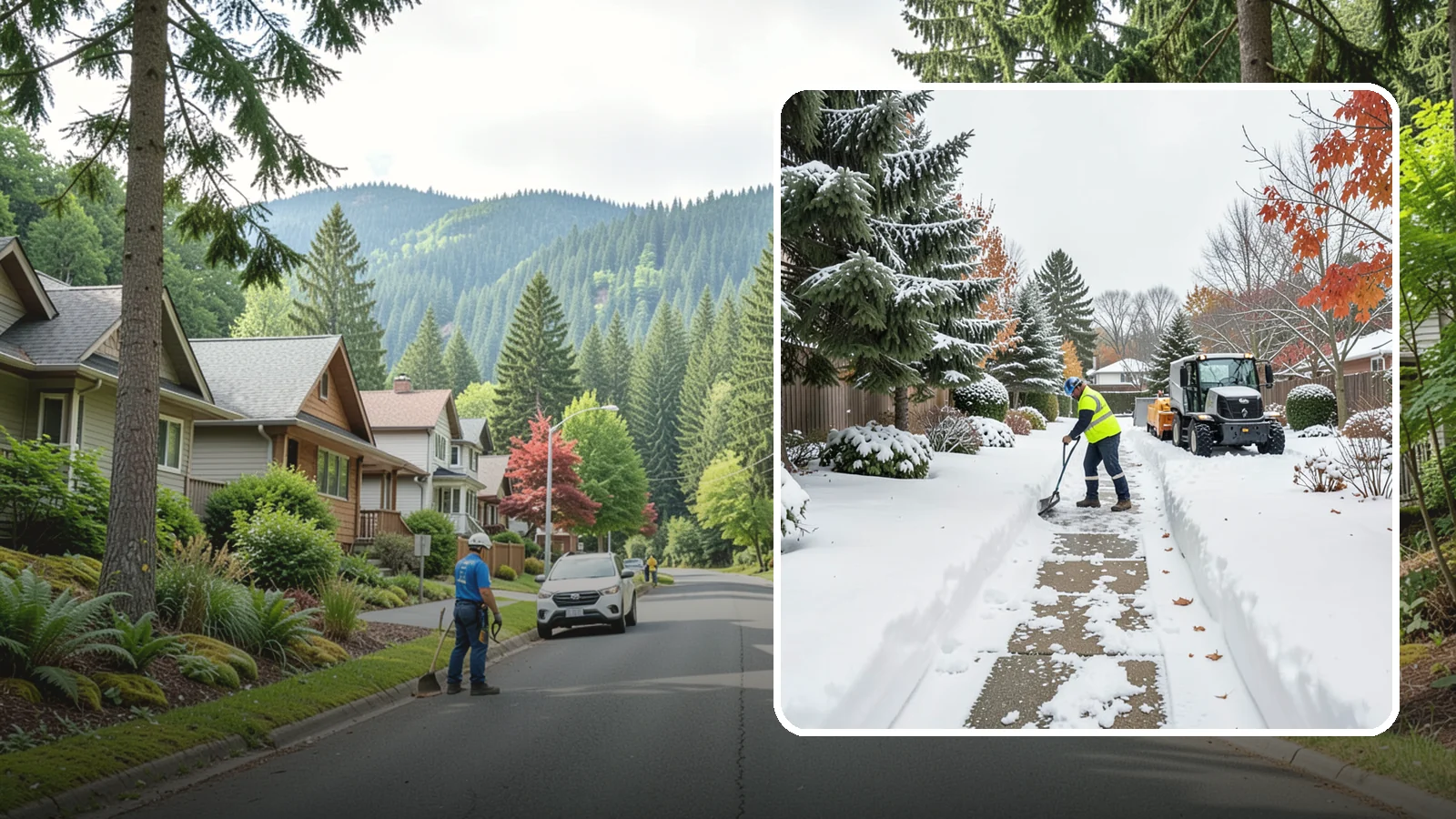 Garden Path Snow Removal in Darrington, Snohomish County, WA - We remove snow from narrow garden paths and stepping-stone runs without damaging the surrounding landscape.