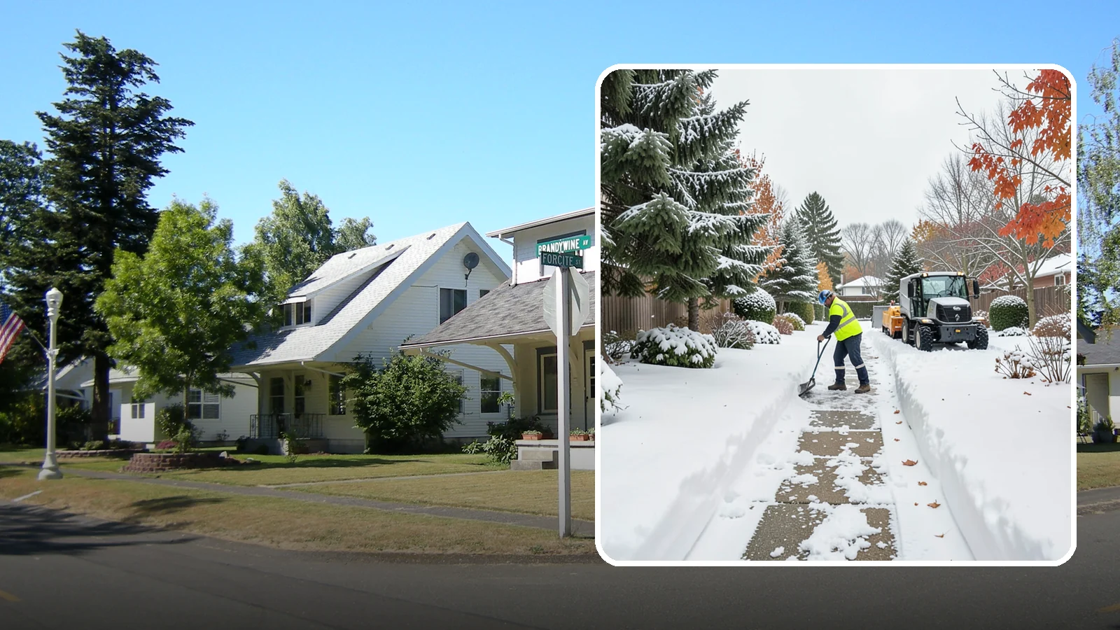 Garden Path Snow Removal in DuPont, Pierce County, WA - We remove snow from narrow garden paths and stepping-stone runs without damaging the surrounding landscape.