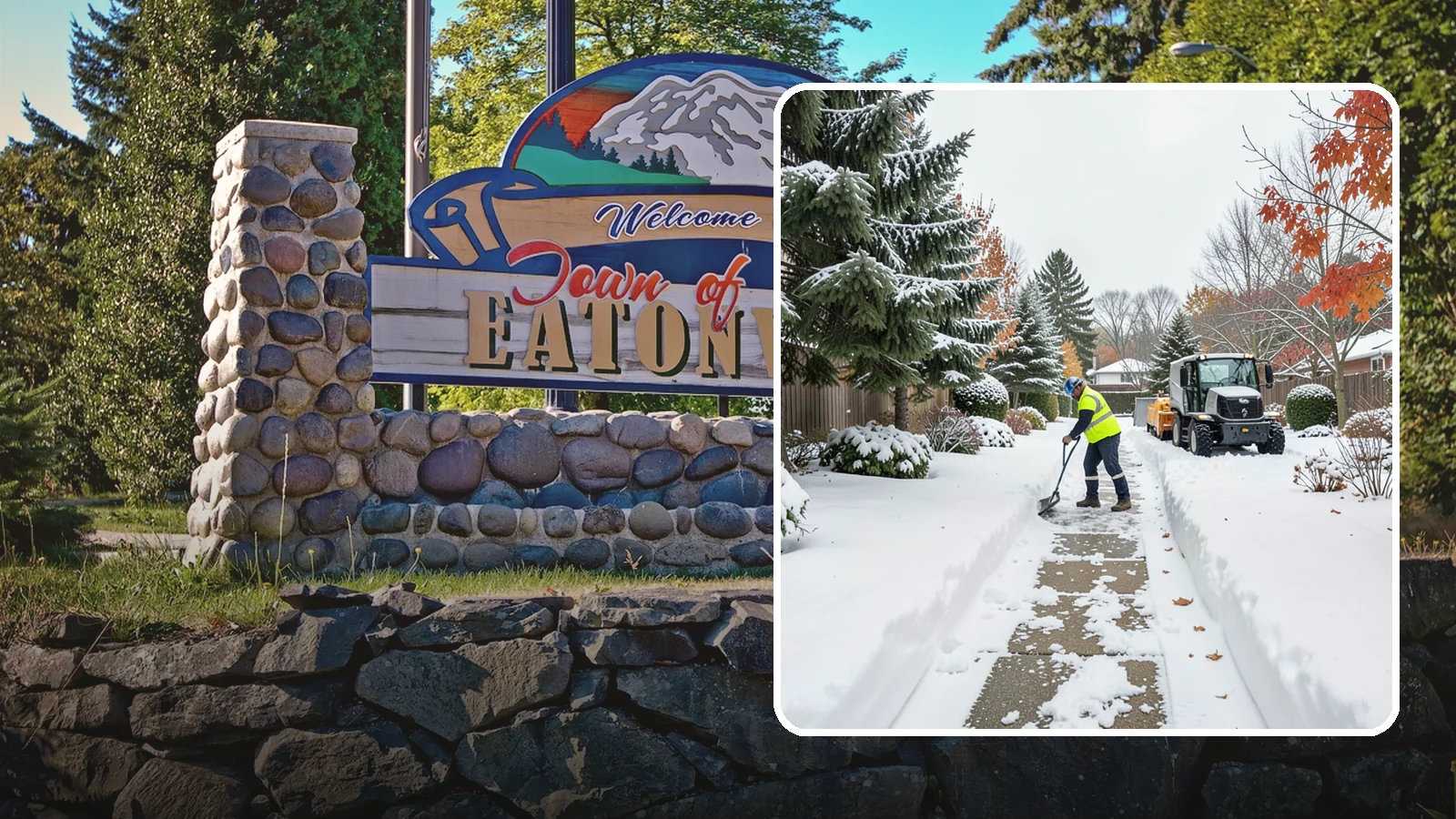 Garden Path Snow Removal in Eatonville, Pierce County, WA - We remove snow from narrow garden paths and stepping-stone runs without damaging the surrounding landscape.