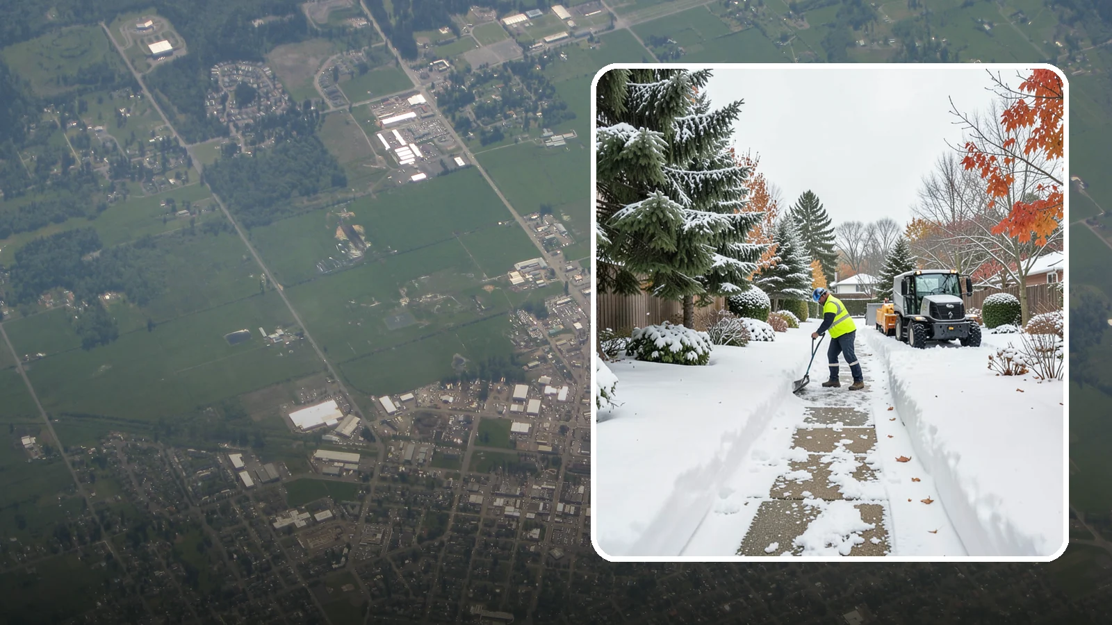 Garden Path Snow Removal in Enumclaw, King County, WA - We remove snow from narrow garden paths and stepping-stone runs without damaging the surrounding landscape.