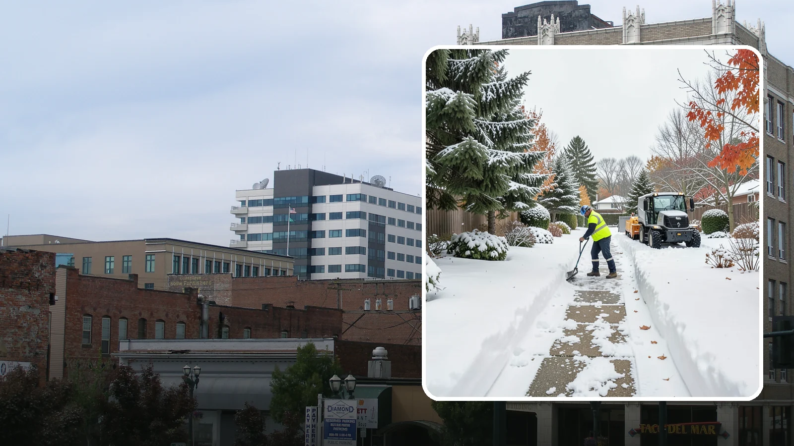 Garden Path Snow Removal in Everett, Snohomish County, WA - We remove snow from narrow garden paths and stepping-stone runs without damaging the surrounding landscape.