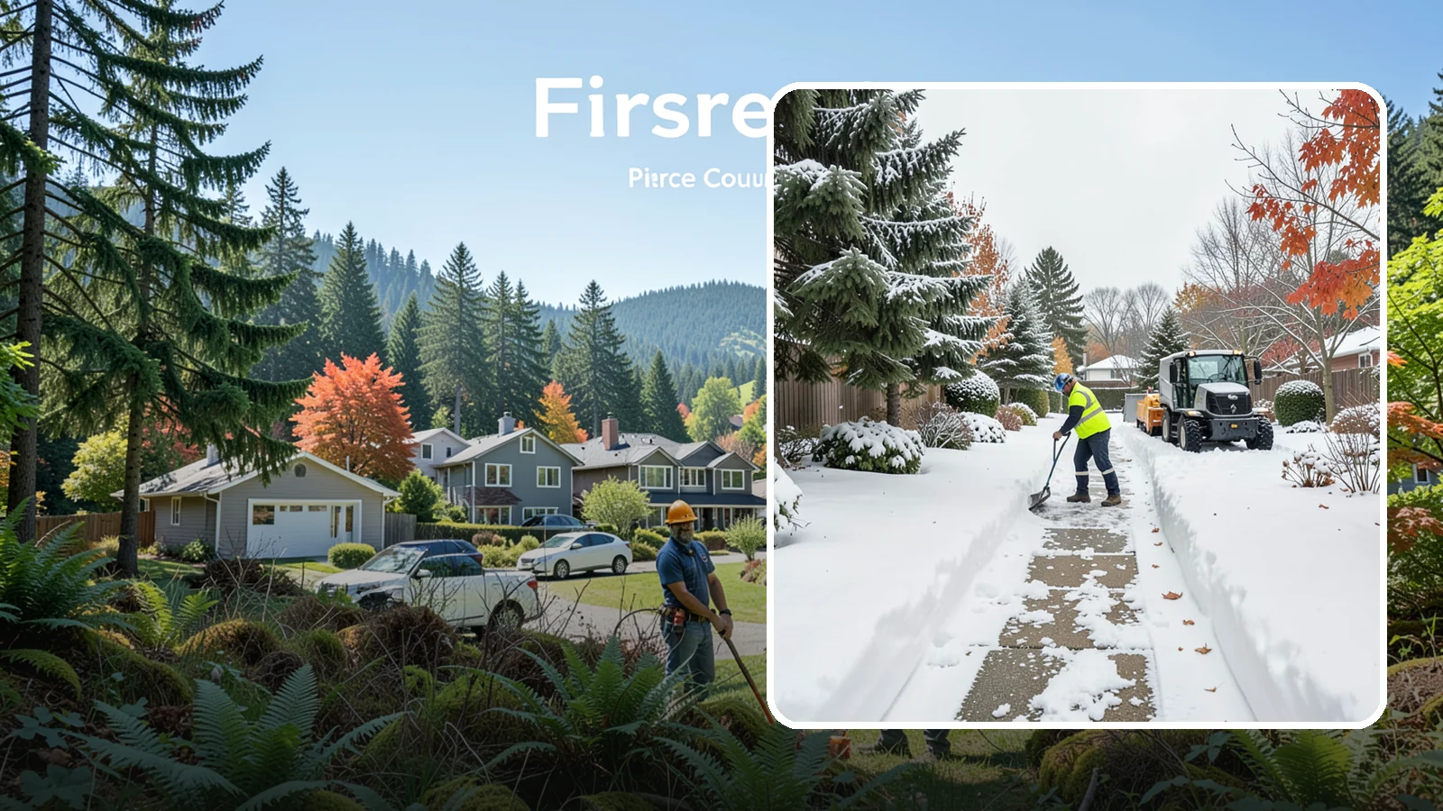 Garden Path Snow Removal in Fircrest, Pierce County, WA - We remove snow from narrow garden paths and stepping-stone runs without damaging the surrounding landscape.