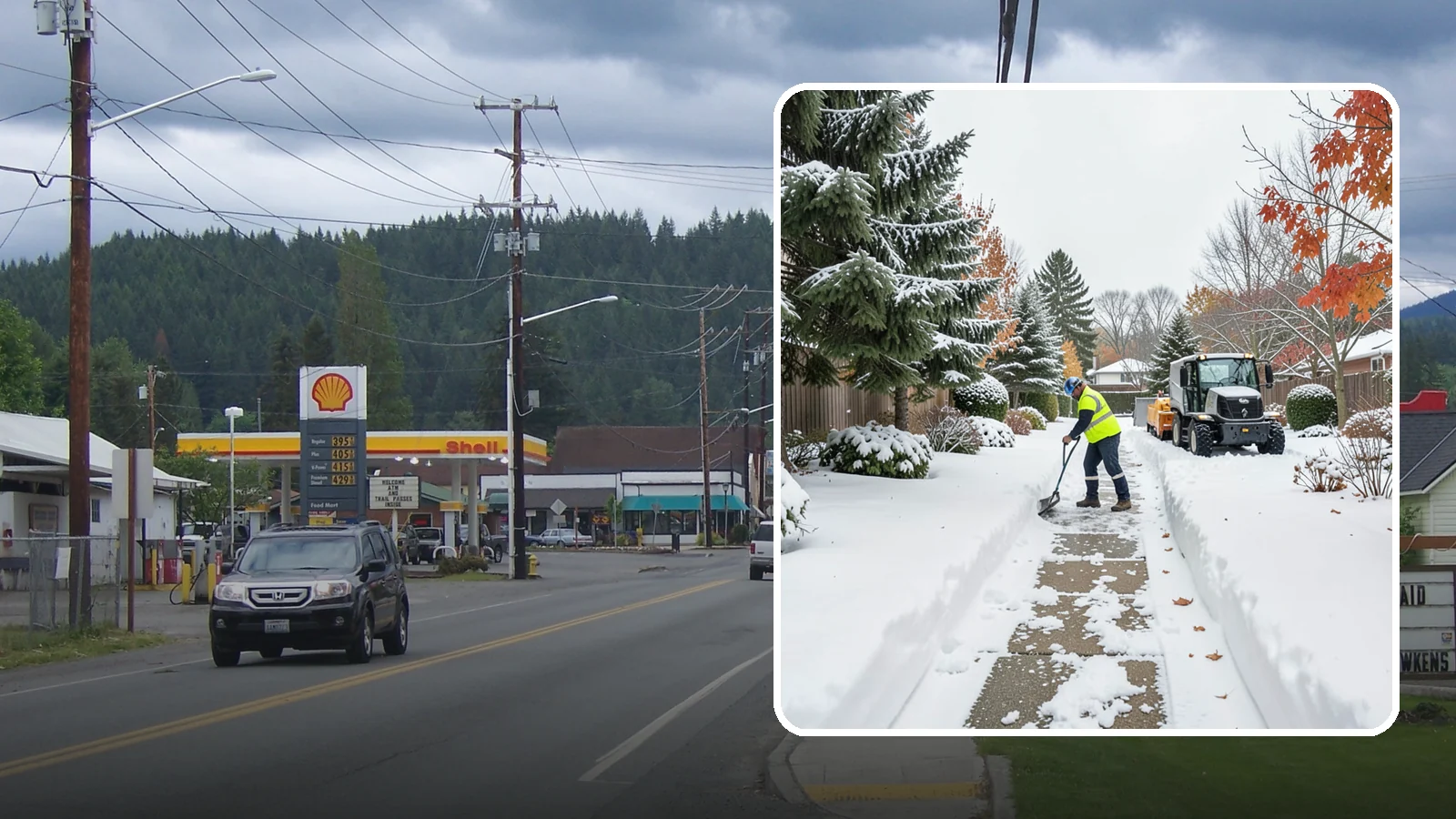 Garden Path Snow Removal in Granite Falls, Snohomish County, WA - We remove snow from narrow garden paths and stepping-stone runs without damaging the surrounding landscape.