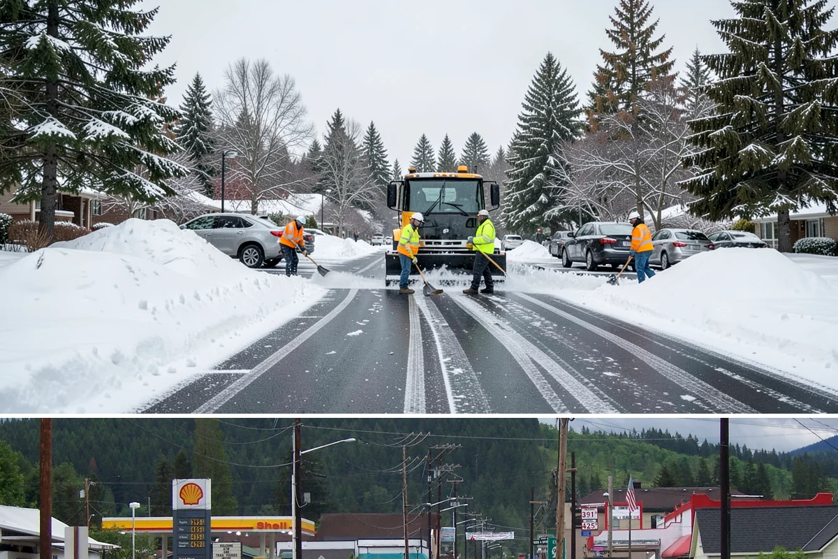 Garden Path Snow Removal in Granite Falls, Snohomish County, WA - Garden paths call for gentle clearing throughout the winter, especially during the wet snowfalls that cling to stone and bark.