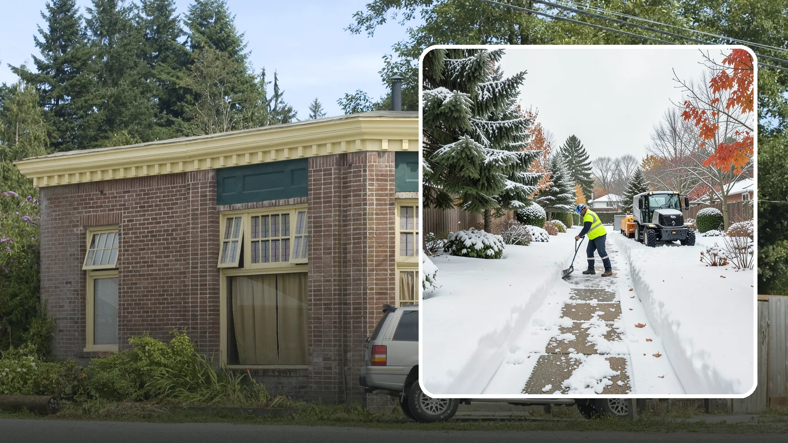 Garden Path Snow Removal in Hamilton, Skagit County, WA - We remove snow from narrow garden paths and stepping-stone runs without damaging the surrounding landscape.