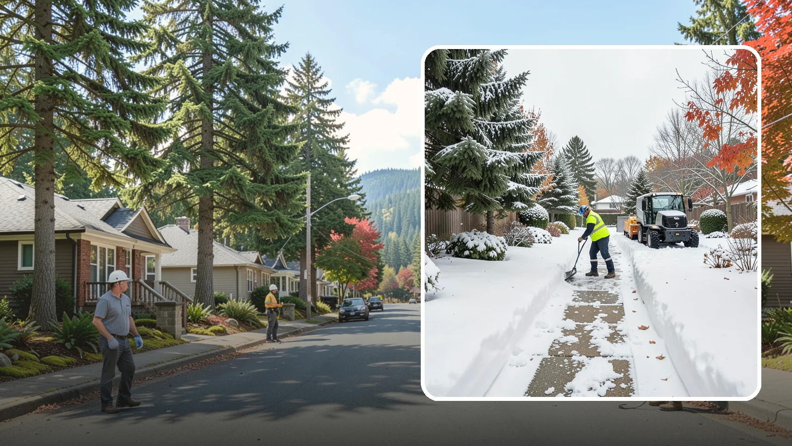 Garden Path Snow Removal in Hunts Point, King County, WA - We remove snow from narrow garden paths and stepping-stone runs without damaging the surrounding landscape.