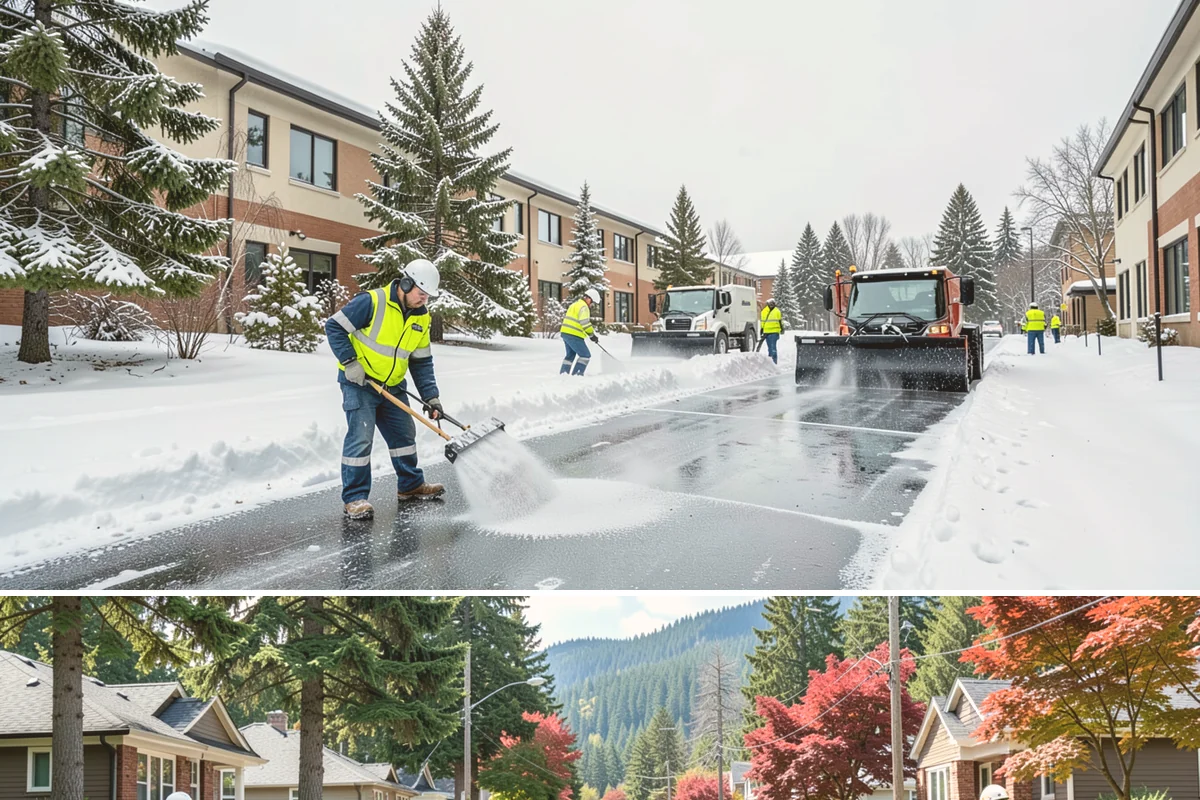 Garden Path Snow Removal in Hunts Point, King County, WA - Garden paths call for gentle clearing throughout the winter, especially during the wet snowfalls that cling to stone and bark.