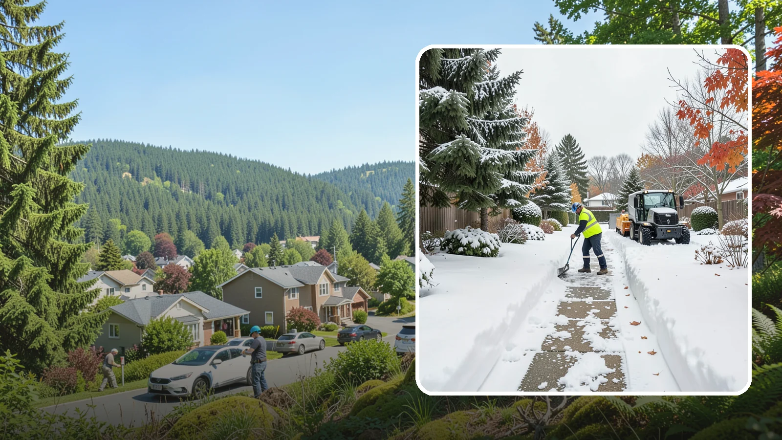 Garden Path Snow Removal in Index, Snohomish County, WA - We remove snow from narrow garden paths and stepping-stone runs without damaging the surrounding landscape.