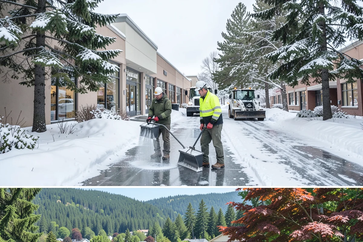 Garden Path Snow Removal in Index, Snohomish County, WA - Garden paths call for gentle clearing throughout the winter, especially during the wet snowfalls that cling to stone and bark.