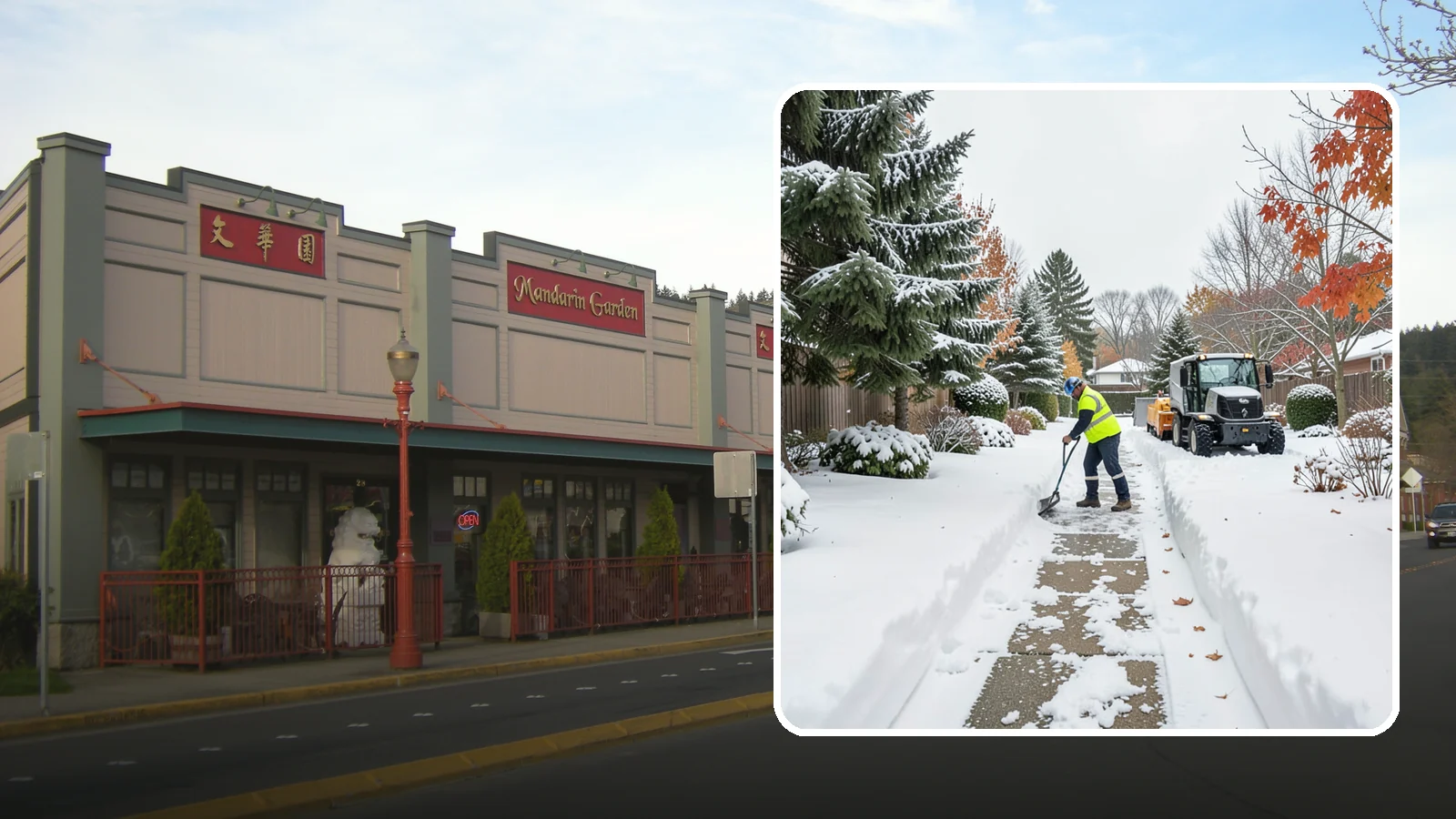 Garden Path Snow Removal in Issaquah, King County, WA - We remove snow from narrow garden paths and stepping-stone runs without damaging the surrounding landscape.