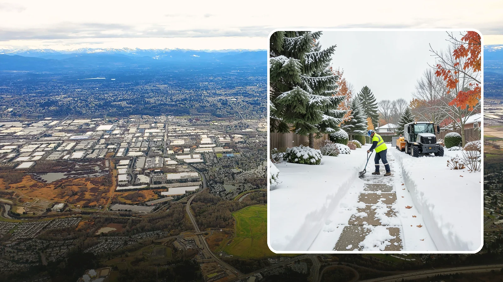 Garden Path Snow Removal in Kent, King County, WA - We remove snow from narrow garden paths and stepping-stone runs without damaging the surrounding landscape.