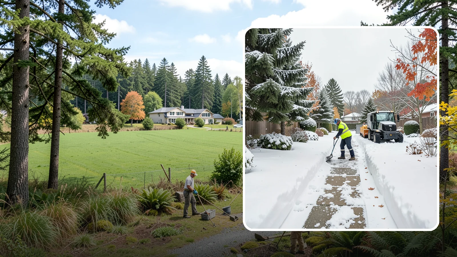 Garden Path Snow Removal in Lyman, Skagit County, WA - We remove snow from narrow garden paths and stepping-stone runs without damaging the surrounding landscape.