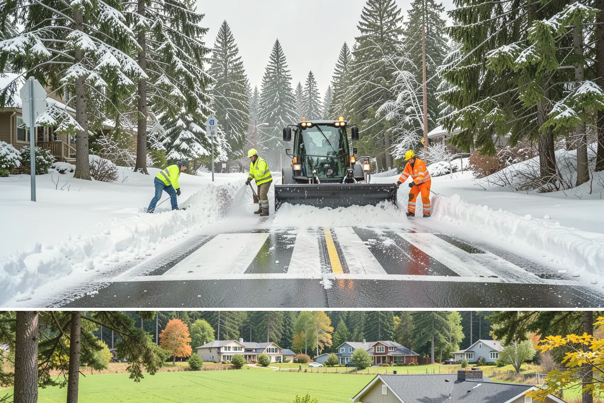 Garden Path Snow Removal in Lyman, Skagit County, WA - Garden paths call for gentle clearing throughout the winter, especially during the wet snowfalls that cling to stone and bark.