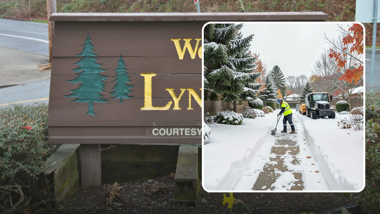 Garden Path Snow Removal in Lynnwood, Snohomish County, WA - We remove snow from narrow garden paths and stepping-stone runs without damaging the surrounding landscape.