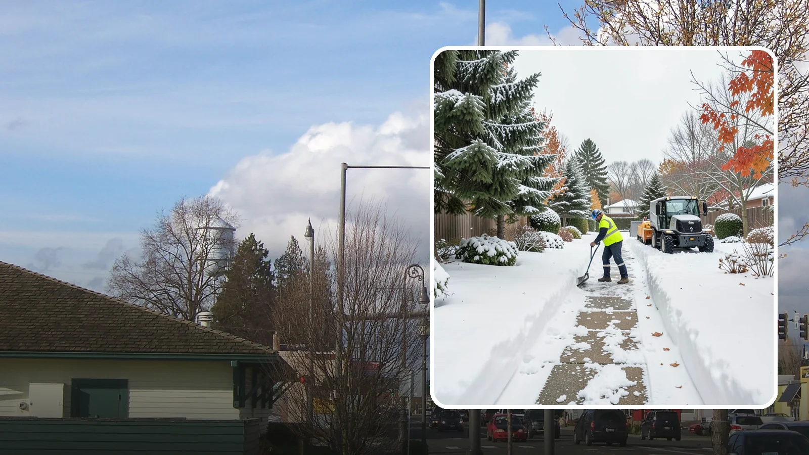 Garden Path Snow Removal in Marysville, Snohomish County, WA - We remove snow from narrow garden paths and stepping-stone runs without damaging the surrounding landscape.