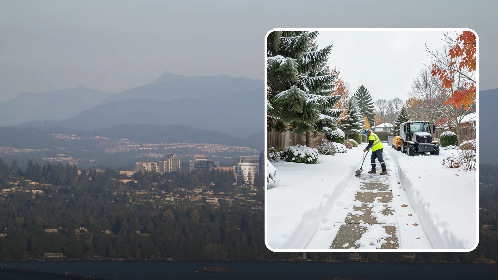 Garden Path Snow Removal in Medina, King County, WA - We remove snow from narrow garden paths and stepping-stone runs without damaging the surrounding landscape.